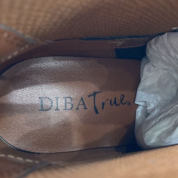 Diba Ser Eeta Suede Chunky Block Heel Boot in Cognac Square Toe Pull On Boho - Picture 9 of 14